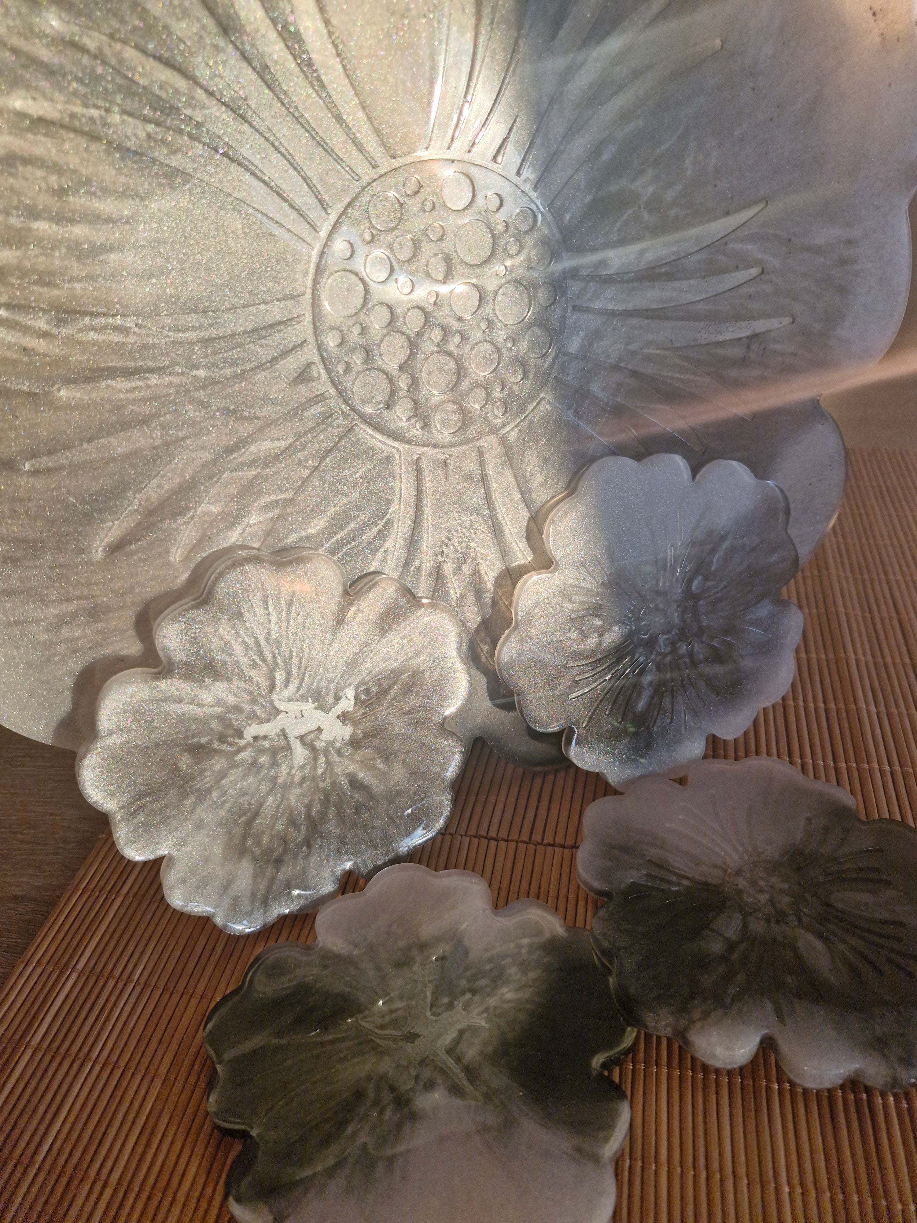 Set sous-verre fleurs marbre et vous