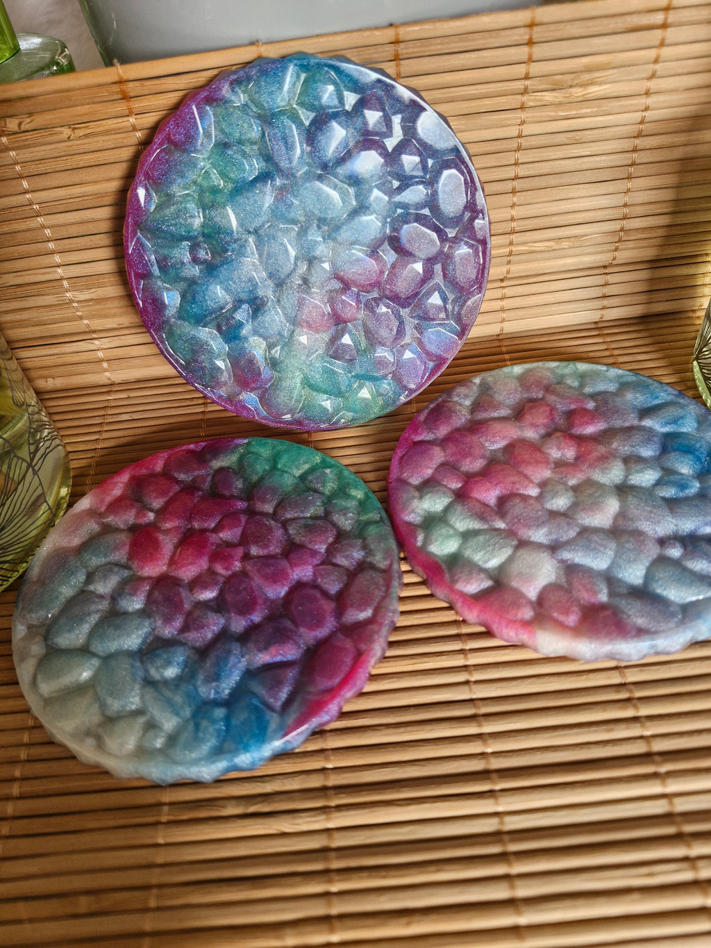 Set 3 pièces sous-verre galactique