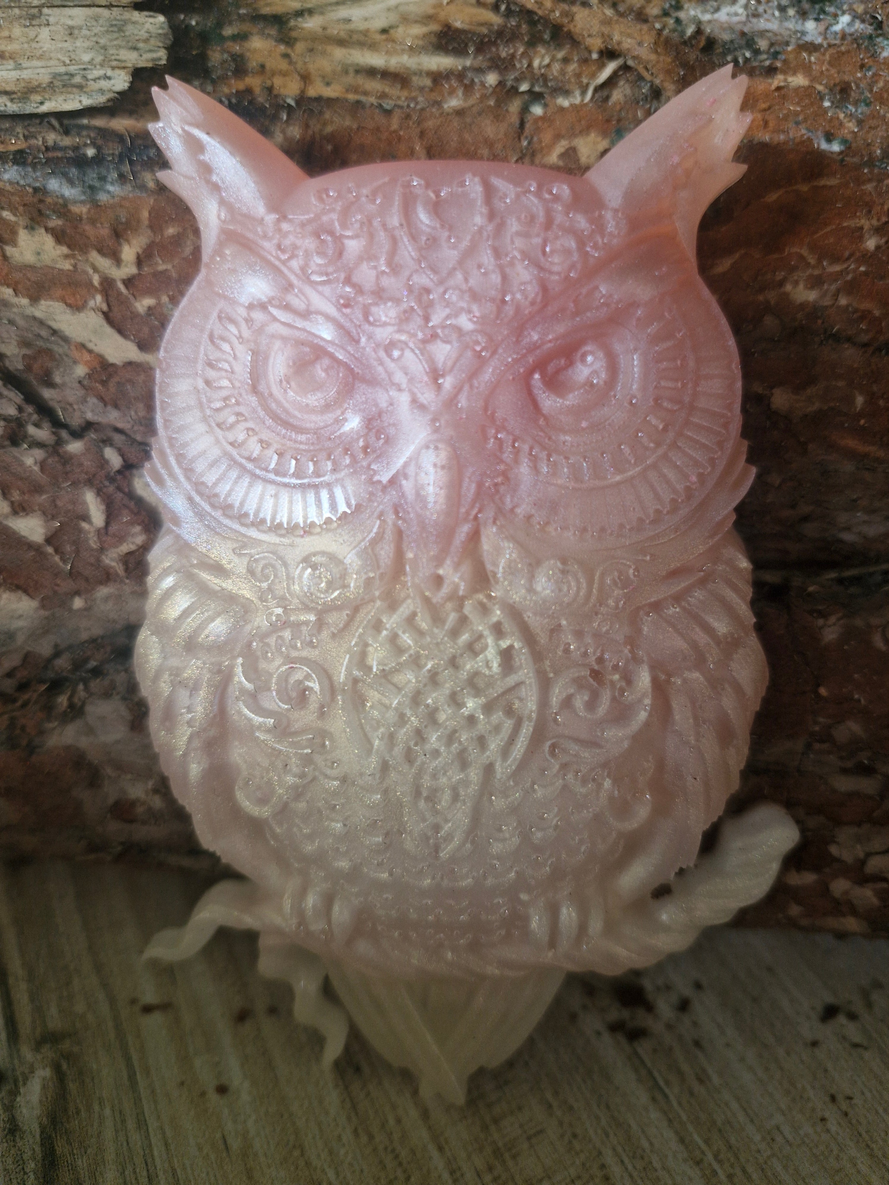 Hiboux tendre de rose